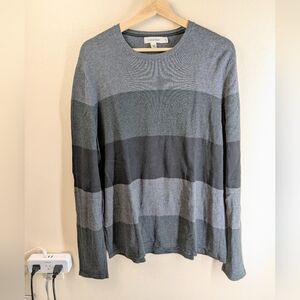 Calvin Klein Men's Gray Striped Sweater Size M